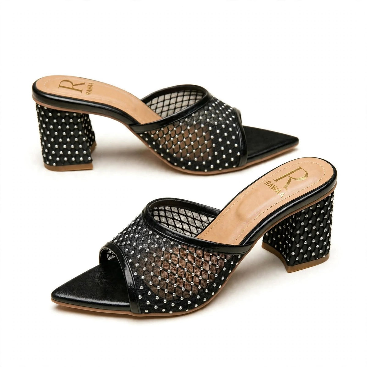 Noor Mesh Mules - Black