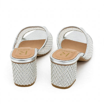 Noor Mesh Mules - Silver