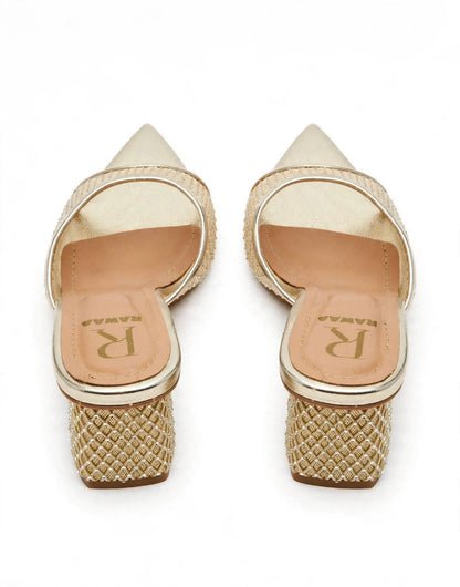 Noor Mesh Mules - Golden