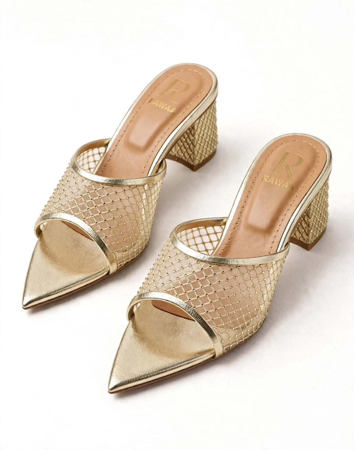Noor Mesh Mules - Golden