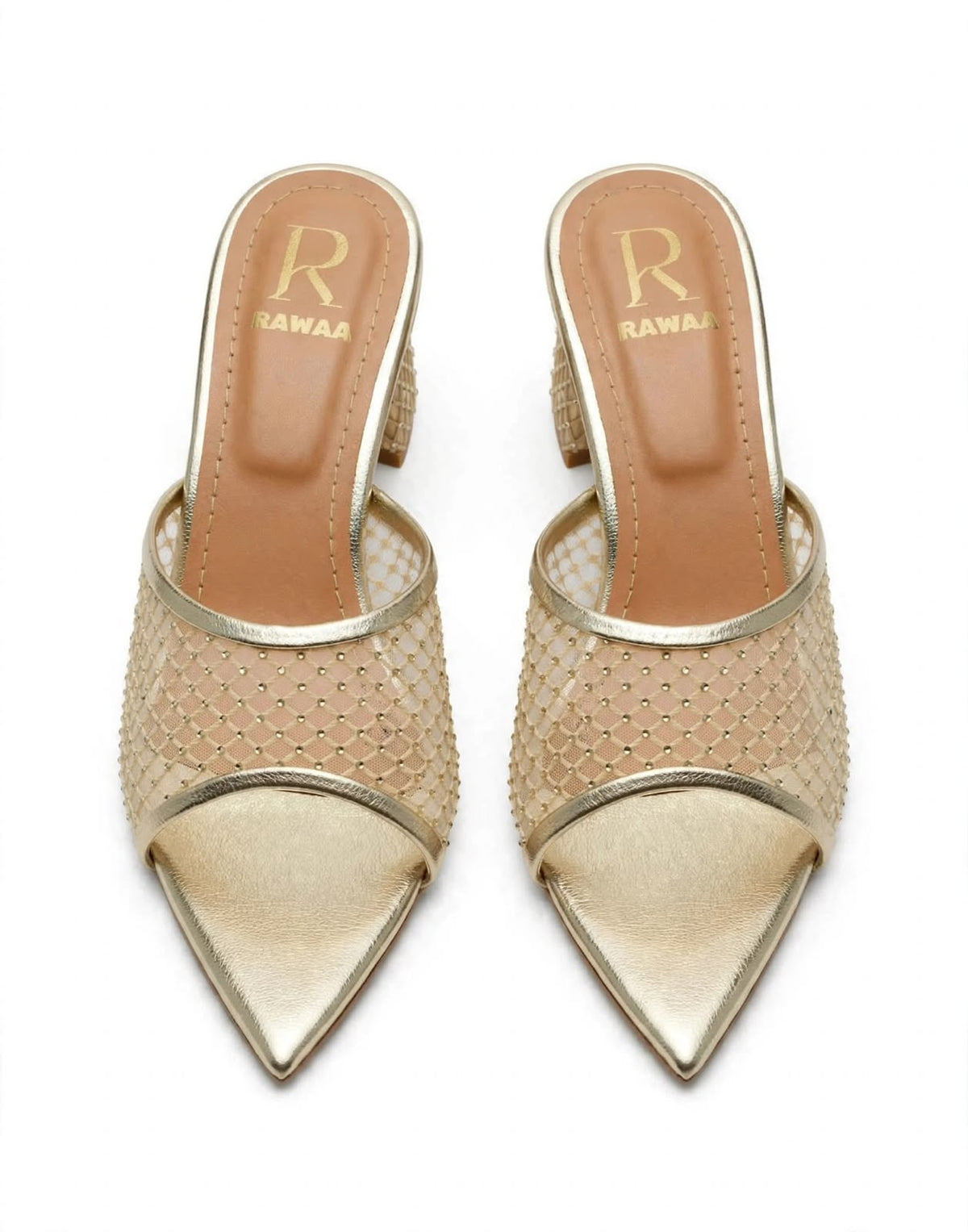 Noor Mesh Mules - Golden