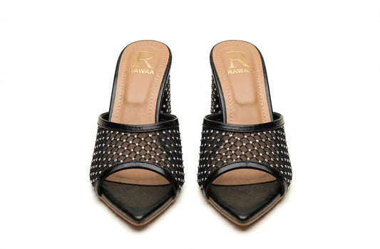 Noor Mesh Mules - Black
