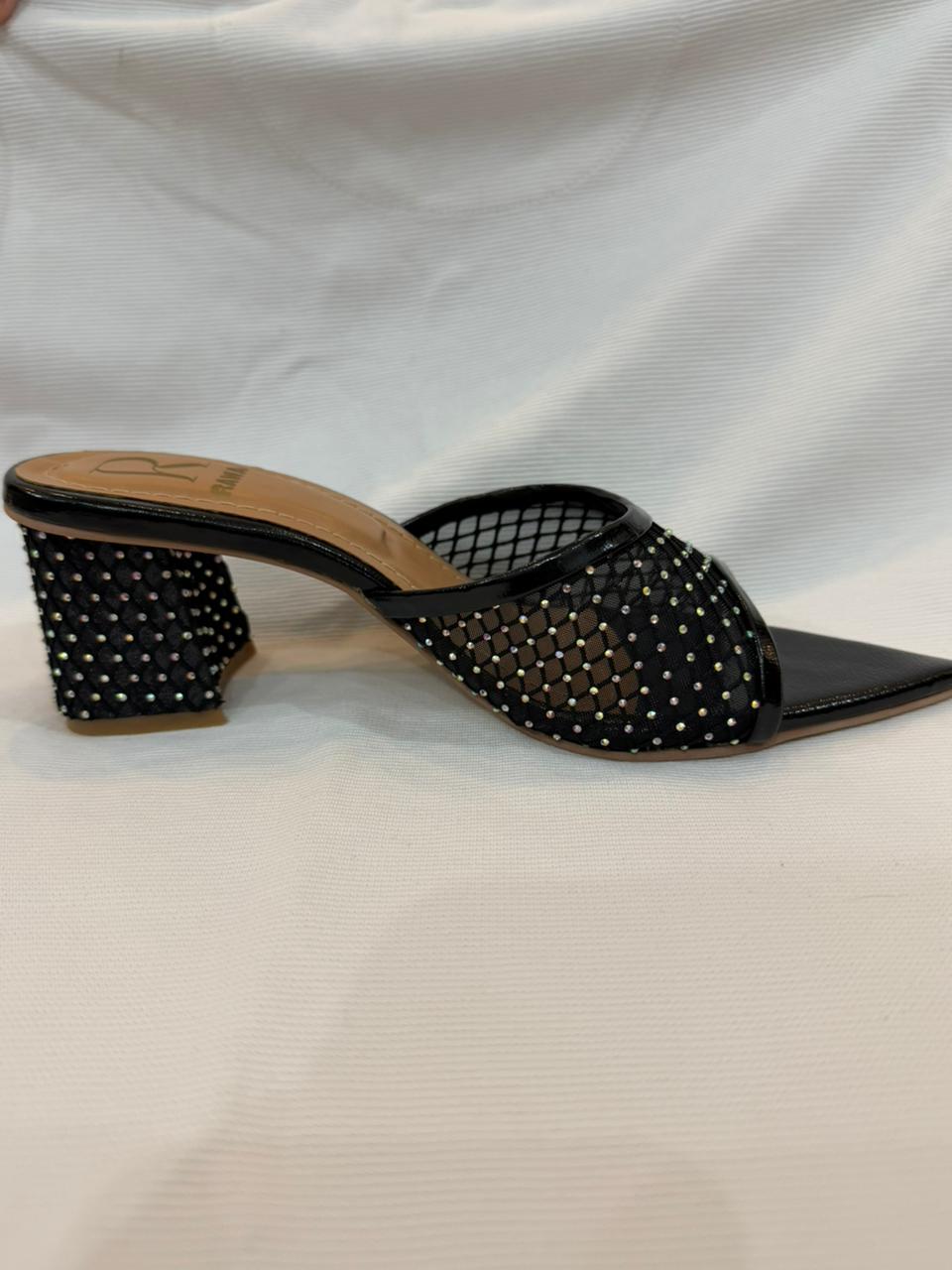 Noor Mesh Mules - Black